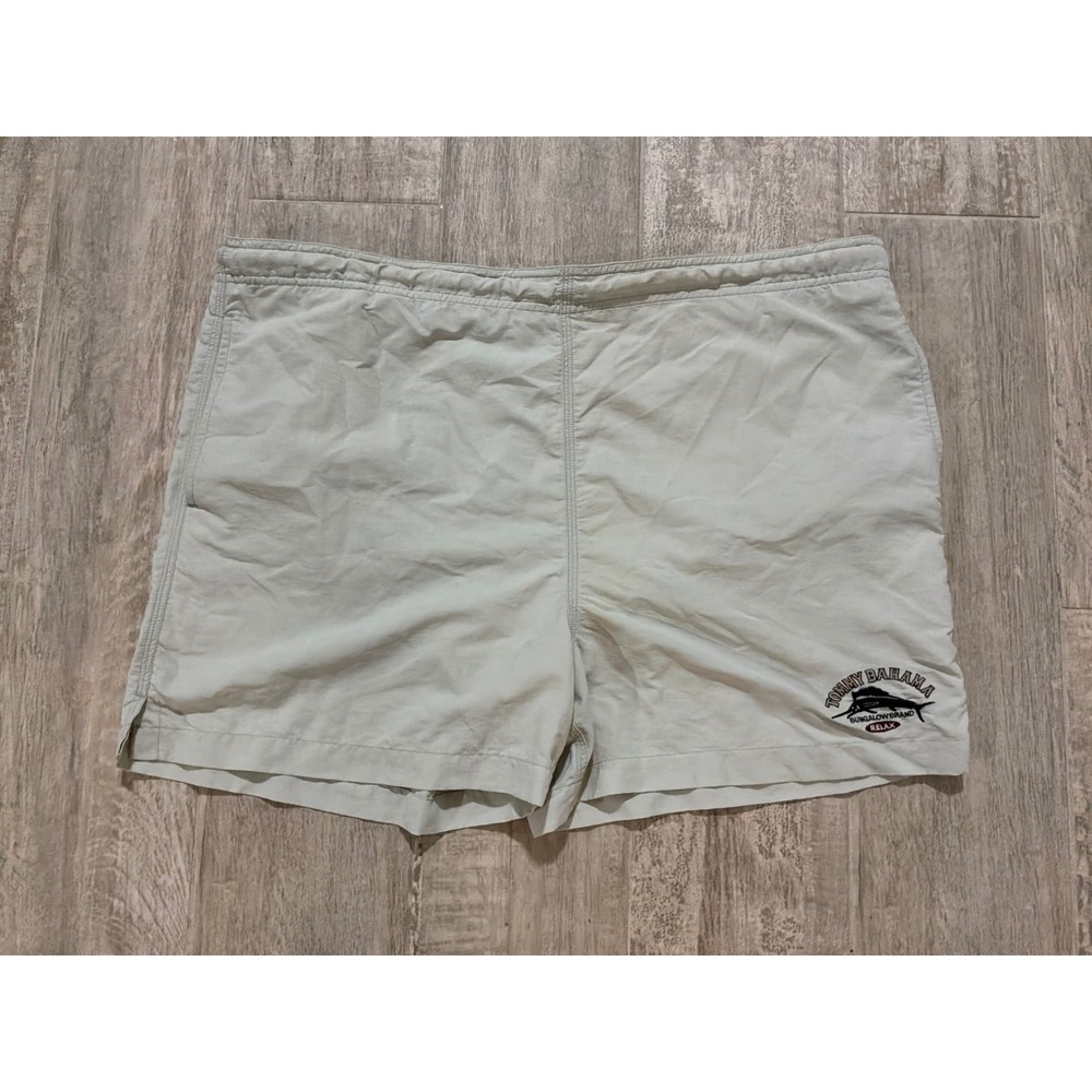 Tommy Bahama Bungalow Brand Relax Swim Trunks Grey Nylon Board Shorts Small